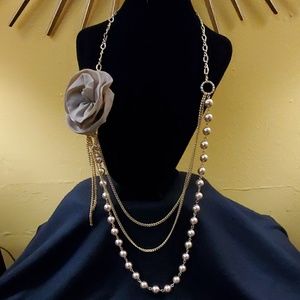 NEW LOFT Champagne Bead Multistrand Necklace #102